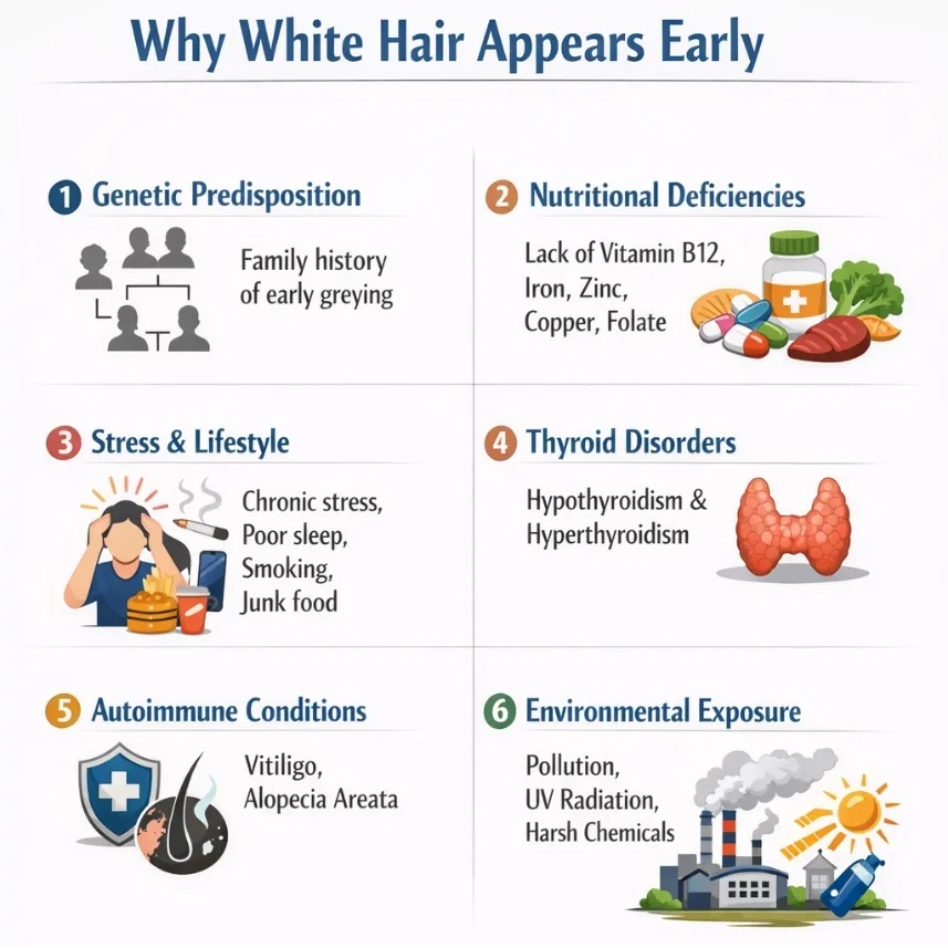 white hair in early life